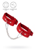Красные кожаные узкие оковы со скруглёнными углами