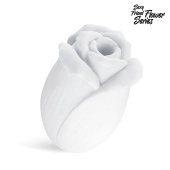 Белый нереалистичный мастурбатор в форме бутона цветка White Rose