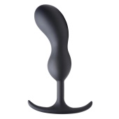 Черный массажер простаты с утяжелителями Premium Silicone Weighted Prostate Plug Large - 18,8 см.