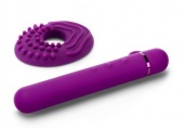 Силиконовый мини-вибратор с насадкой Le Wand Baton фиолетовый - 11,9 см