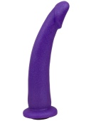 Гладкая изогнутая насадка-плаг 20 см фиолетовая