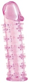 Розовая насадка на пенис с шипами - 12,5 см. Розовая насадка на пенис с шипами - 12,5 см.