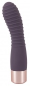Фиолетовый вибратор с ребрышками Elegant Flexy Vibe - 15 см