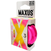 Ароматизированные цветные презервативы Maxus Exotic Mix 3 шт с кейсом