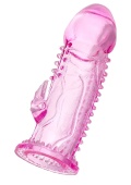 Розовая насадка на пенис с шипиками и коготком - 13,5 см. Розовая насадка на пенис с шипиками и коготком - 13,5 см.