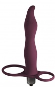 Бордовая вибронасадка для двойного проникновения Flirtini - 15,9 см.