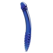 Синий двусторонний стеклянный стимулятор 11’’ Double-sided Glass Dildo For G-Spot P-Spot Stimulation - 28 см.