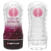 Прозрачный текстурированный мастурбатор Vacuum Cup Masturbator Black Hole