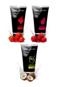 Набор из 3 съедобных лубрикантов JUJU (клубника, малина, кокос)