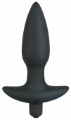 Чёрная анальная вибровтулка Black Velvets с 5 скоростями - 15 см