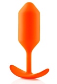Утяжеленная средняя анальная пробка для ношения b-Vibe Snug Plug 3 оранжевая