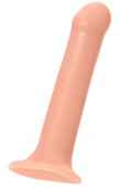 Телесный гибкий фаллоимитатор на присоске Strap-on-me L - 19 см