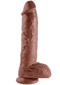Фаллоимитатор на присоске с мошонкой King Cock with Balls 25 см коричневый