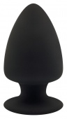 Черная анальная втулка Premium Silicone Plug M - 11 см.