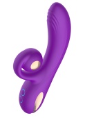 Фиолетовый вибратор-кролик с функцией вращения ствола