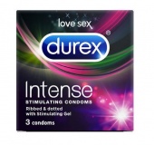 Рельефные презервативы со стимулирующей смазкой Durex Intense Orgasmic 3 шт