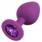 Силиконовая пробка с фиолетовым кристаллом Colorful Joy большая