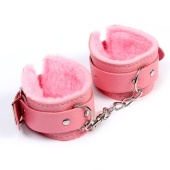 Стильные розовые наручники с мягкой подкладкой