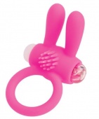 Виброкольцо с клиторальным стимулятором ToyFa A-Toys розовое