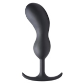 Черный массажер простаты с утяжелителями Premium Silicone Weighted Prostate Plug XL - 20,8 см.