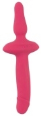 Розовый двусторонний вибратор 2in1 Vibrator   Butt Plug