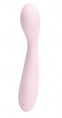 Нежно-розовый силиконовый перезаряжаемый вибромассажёр Nigel - 17,5 см.