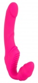 Безремневой страпон с вибрацией розовый