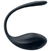 Виброяйцо Satisfyer Ribbed Petal с дистанционным управлением чёрное