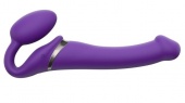 Безремневой страпон с вибрацией и пультом управления Strap-on-me L фиолетовый