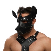 Черная кожаная маска «Собака»