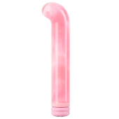 Розовый компактный вибратор из стекла Magic Cane - 12 см.