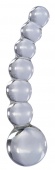 Стеклянный стимулятор Icicles №66 с шариками - 12 см
