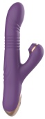 Фиолетовый вибратор-кролик с возвратно-поступательной стимуляцией