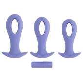 Набор из 3 анальных пробок с вибропулей Hole Punch Plug Set