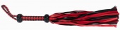 Красно-черная плеть с плетёной ромбической рукоятью