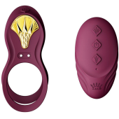 Эрекционное кольцо с вибрацией и пультом дистанционного управления Zalo Bayek фиолетовое