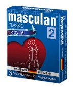 Презервативы Masculan Classic 2 Dotty с пупырышками - 3 шт