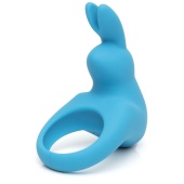 Голубое эрекционное виброкольцо Happy Rabbit голубое