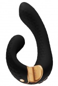 Вибратор с клиторальным стимулятором Shunga MIYO черный - 18,5 см