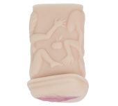 Телесный мастурбатор-вагина с фигурками на поверхности