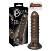 Рельефная насадка с ребрышками на пенис Rebel Dick Ball Sleeve Рельефная насадка с ребрышками на пенис Rebel Dick Ball Sleeve