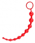 Анальная цепочка ToyFa Black&Red 30 см красная