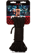 Черная шелковистая веревка для бондажа BDSM Rope - 10 м