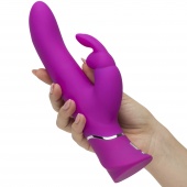 Вибратор с пульсацией Happy Rabbit Curve Thrusting фиолетовый - 24,1 см