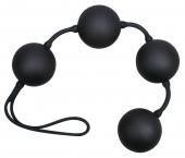 Силиконовые анальные шарики Velvet Balls Triple чёрные