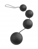 Анальная цепочка со смещенным центром тяжести Deluxe Vibro Balls чёрная