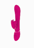 Розовый вибромассажер Etsu со сменными клиторальными насадками - 22,3 см.