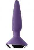 Фиолетовая анальная вибропробка Satisfyer Plug Ilicious 1 с приложением - 13,5 см