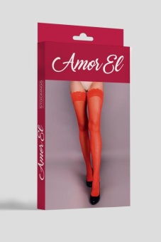 Чулки в мелкую сетку Amor El Rosa Vintage с рисунком сзади