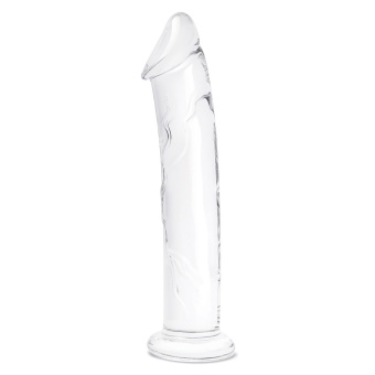 Стеклянный реалистичный фаллоимитатор Glass Dildo With Veins Flat Base прозрачный